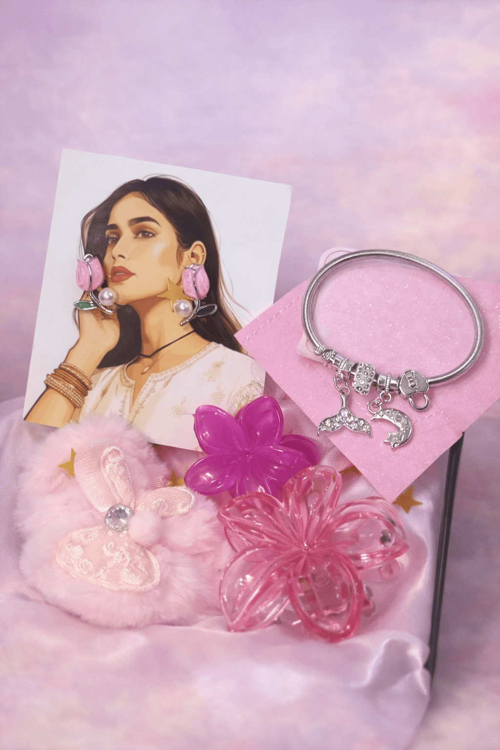 Pink accessories gift set